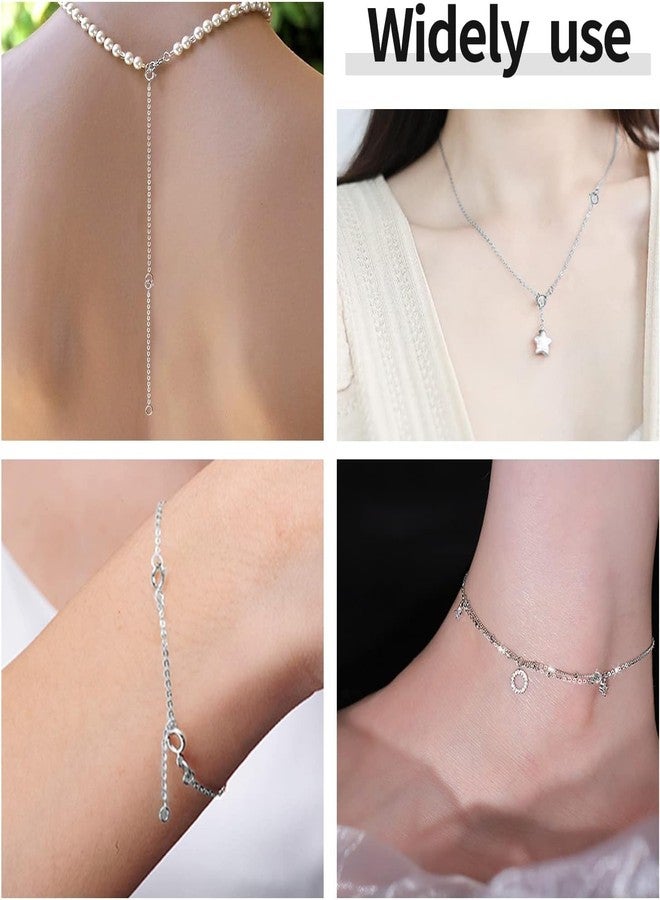 Mannikesi 3pcs 925 Sterling Silver Necklace Extender Durable Strong Removable Chain Extenders, Necklace Bracelet Anklet Jewelry Extension for Women, Extension Chain for Necklaces, 3 Piece Set (1, 2, 3 Inches) - Image 3